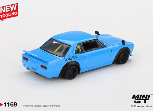 Load image into Gallery viewer, (Pre-order) MINI GT #1169 Nissan LB Works HAKOSUKA Baby Blue Diecast Model Car
