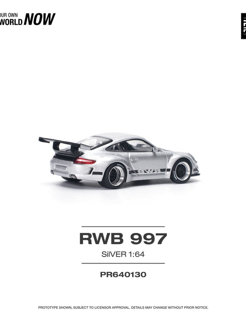 Load image into Gallery viewer, POPRACE 1/64 RWB 997 Silver Diecast Model Car
