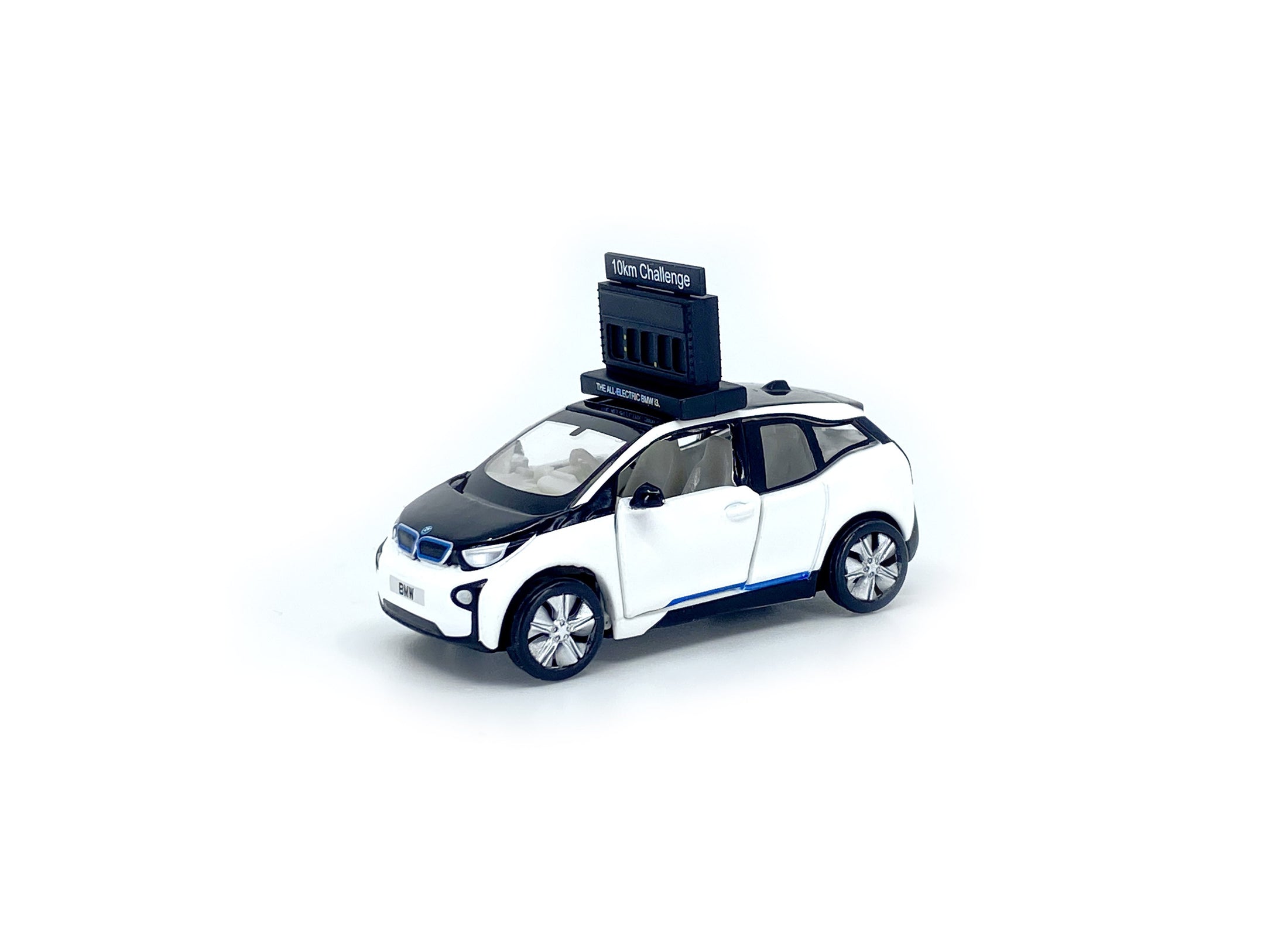 TINY HK #161 BMW i3 Marathon Clock Car (Capparius White) Diecast Car w/ sticker