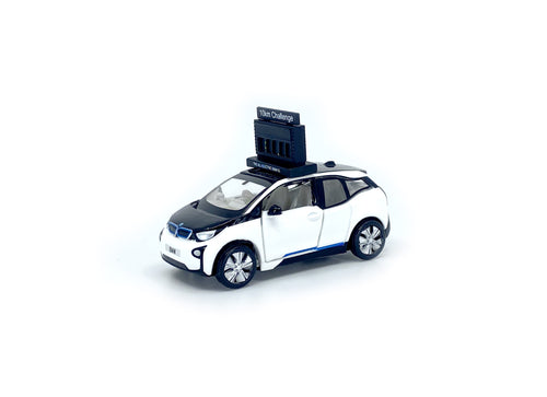 Load image into Gallery viewer, TINY HK #161 BMW i3 Marathon Clock Car (Capparius White) Diecast Car w/ sticker
