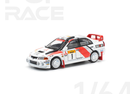Load image into Gallery viewer, POP RACE 1/64 Mitsubishi lancer evolution iv safari rally kenya 1998
