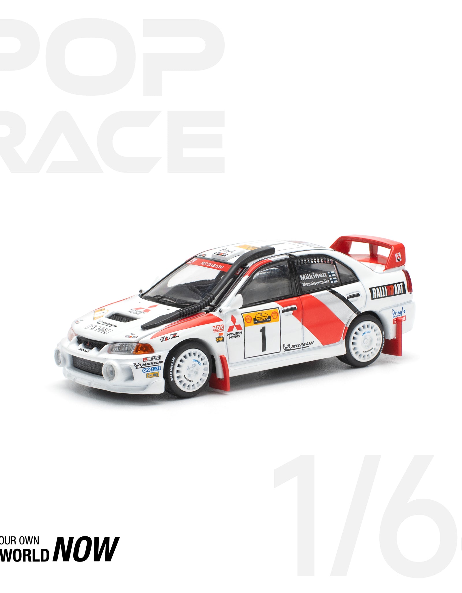 POPRACE 1/64 MITSUBISHI LANCER EVOLUTION IV SAFARI RALLY KENYA 1998