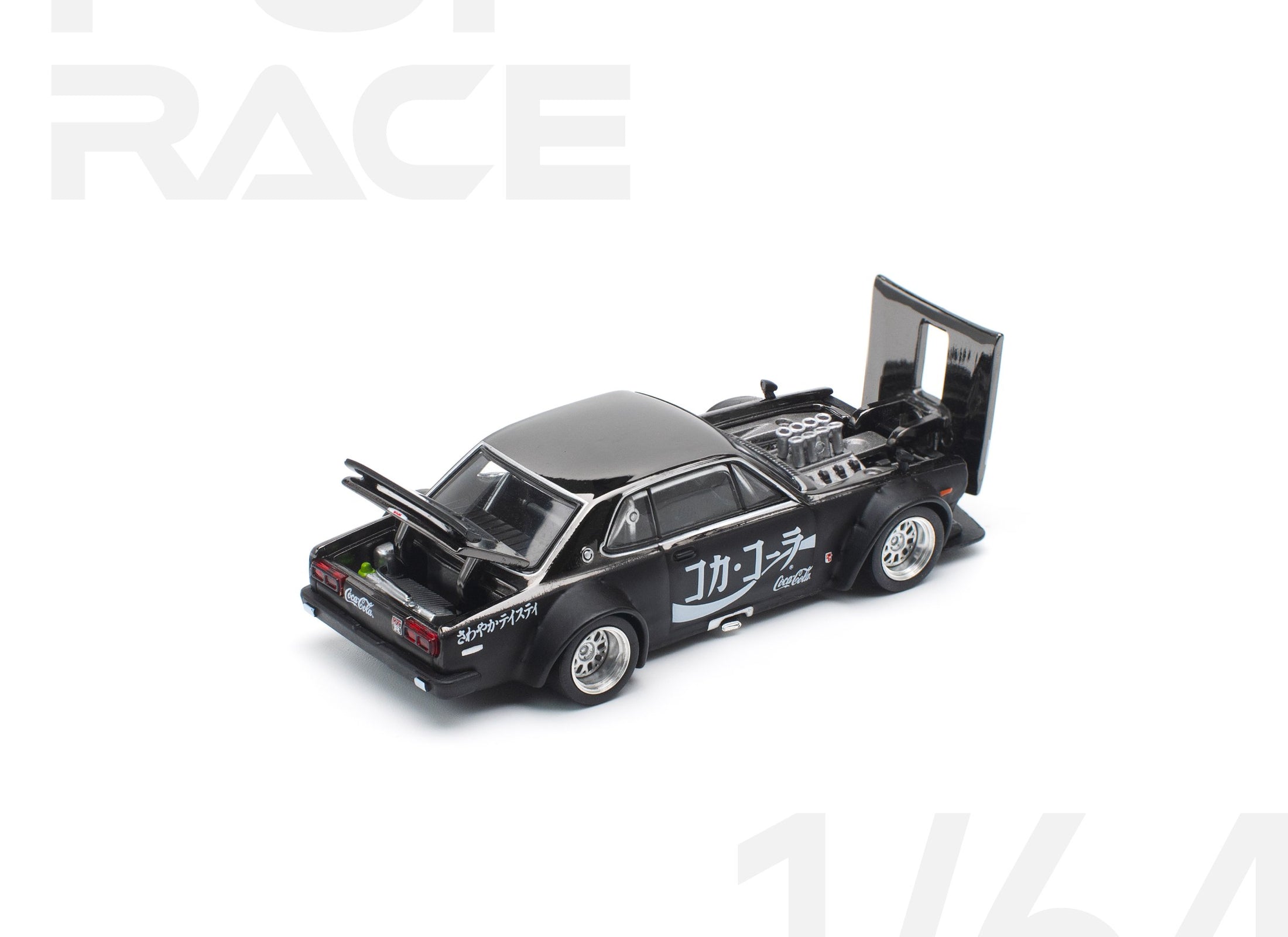 POP RACE 1/64 skyline GT-R drift hakosuka coca cola zero jp bk chrome