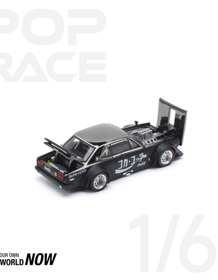 POPRACE 1/64 SKYLINE GT-R DRIFT HAKOSUKA COCA COLA ZERO JP BK CHROME