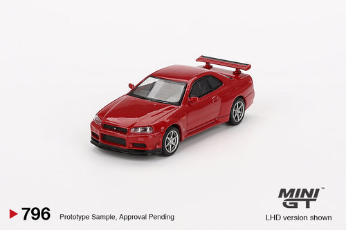 Load image into Gallery viewer, Mini GT#796 1/64 Nissan Skyline GT-R (R34) V-Spec Active Red RHD
