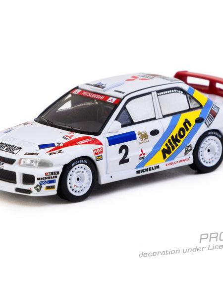Tarmac Works 1/64 Mitsubishi Lancer Evolution III HK-BJ Rally 1995