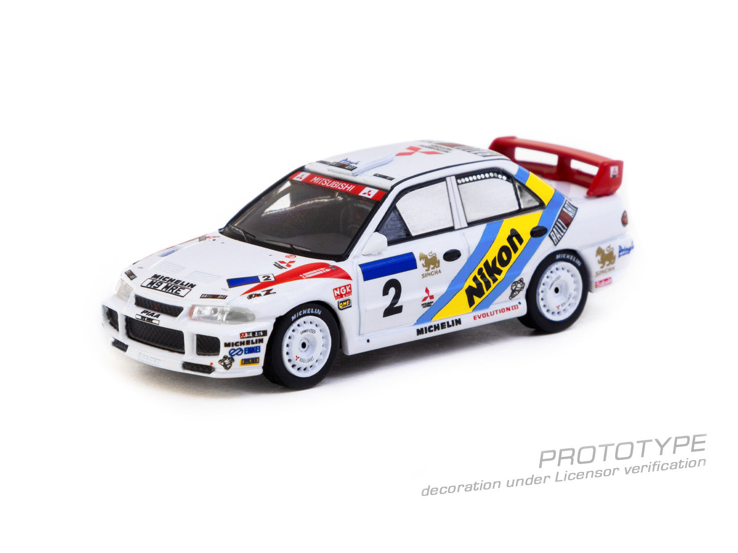 Tarmac Works 1/64 Mitsubishi Lancer Evolution III HK-BJ Rally 1995
