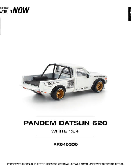 POPRACE 1/64 PANDEM DATSUN 620 WHITE Diecast Model Car