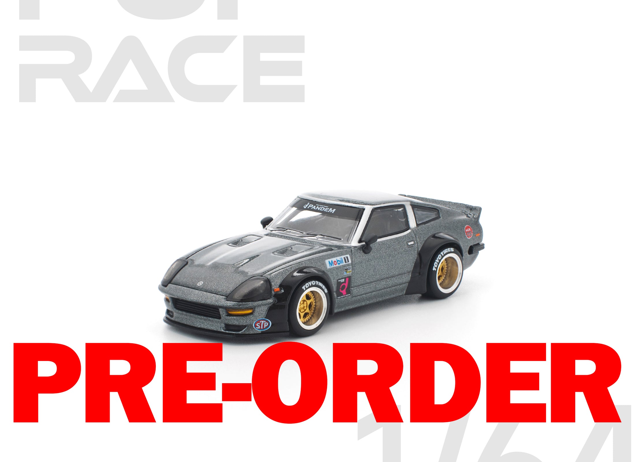 (Pre-order) POPRACE 1/64 PANDEM 280ZX GUN METAL Diecast Model Car