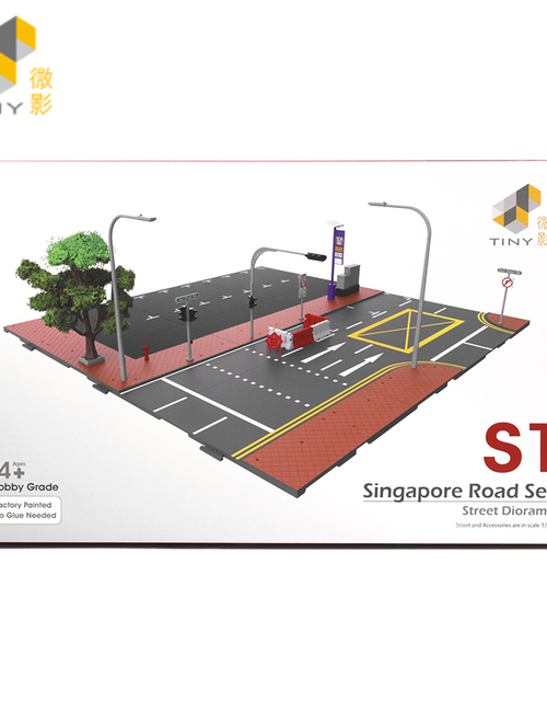 Load image into Gallery viewer, TINY City scale 1:64 Street Diorama Painted Model - S1 Singapore Road Set
