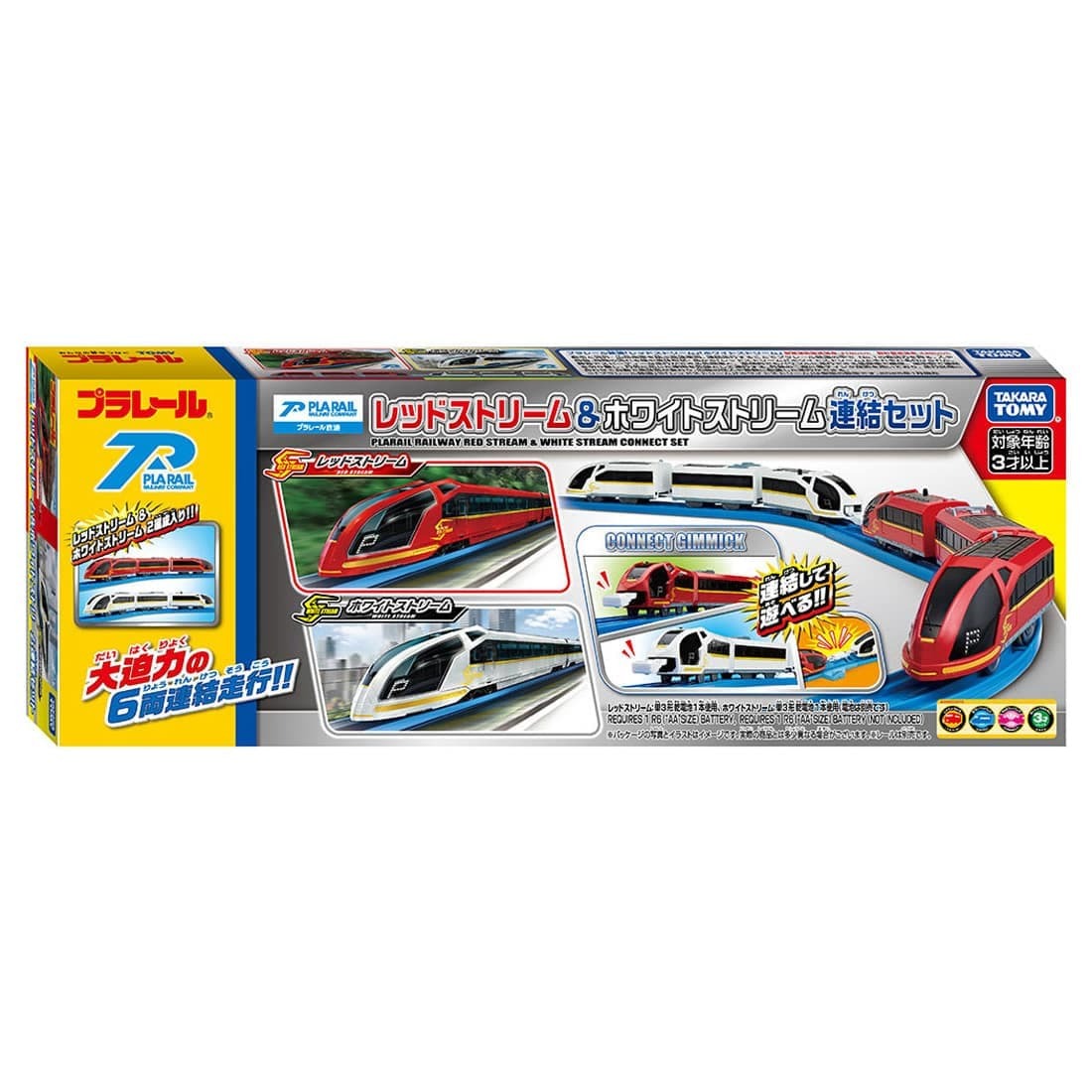 Takara Tomy Plarail Train Set - Red Stream & White Stream Connection Railway Set