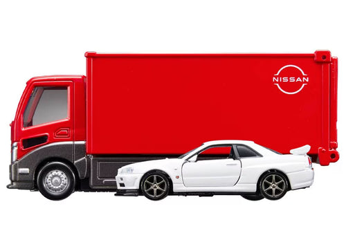 Load image into Gallery viewer, Takara Tomy Tomica Die-cast Car - Transporter Nissan Skyline GT-R V specII Nur

