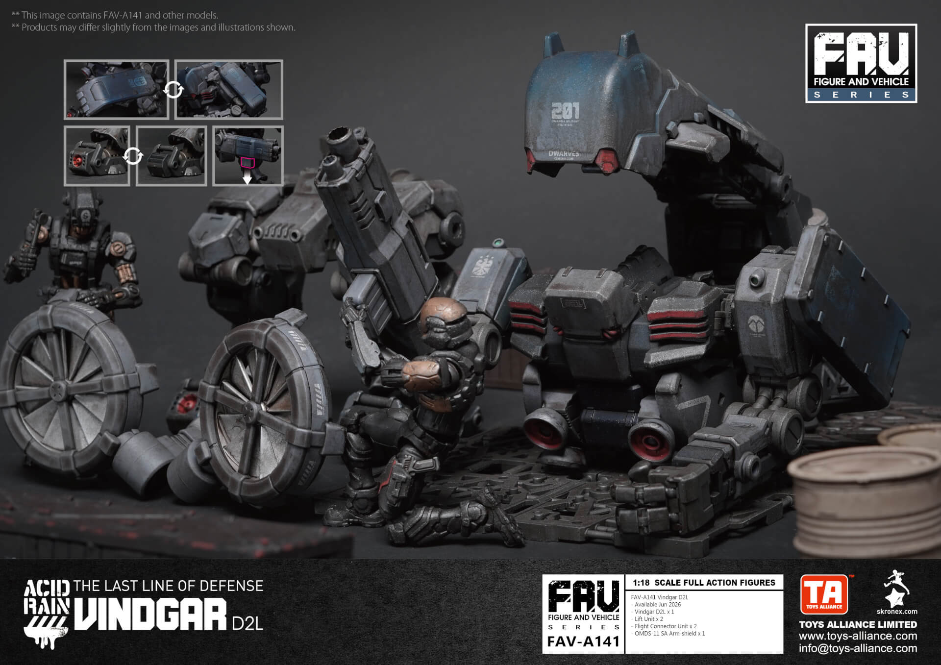 Toys Alliance 1/18 Acid Rain FAV-A141 Vindgar D2L Action Figure