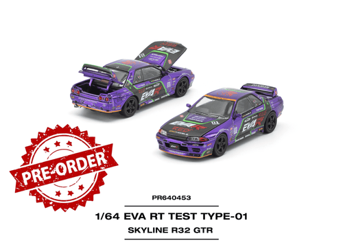 Load image into Gallery viewer, (Pre-order) POPRACE 1/64 - EVA RT TEST TYPE-01 SKYLINE R32 Diecast Model Car
