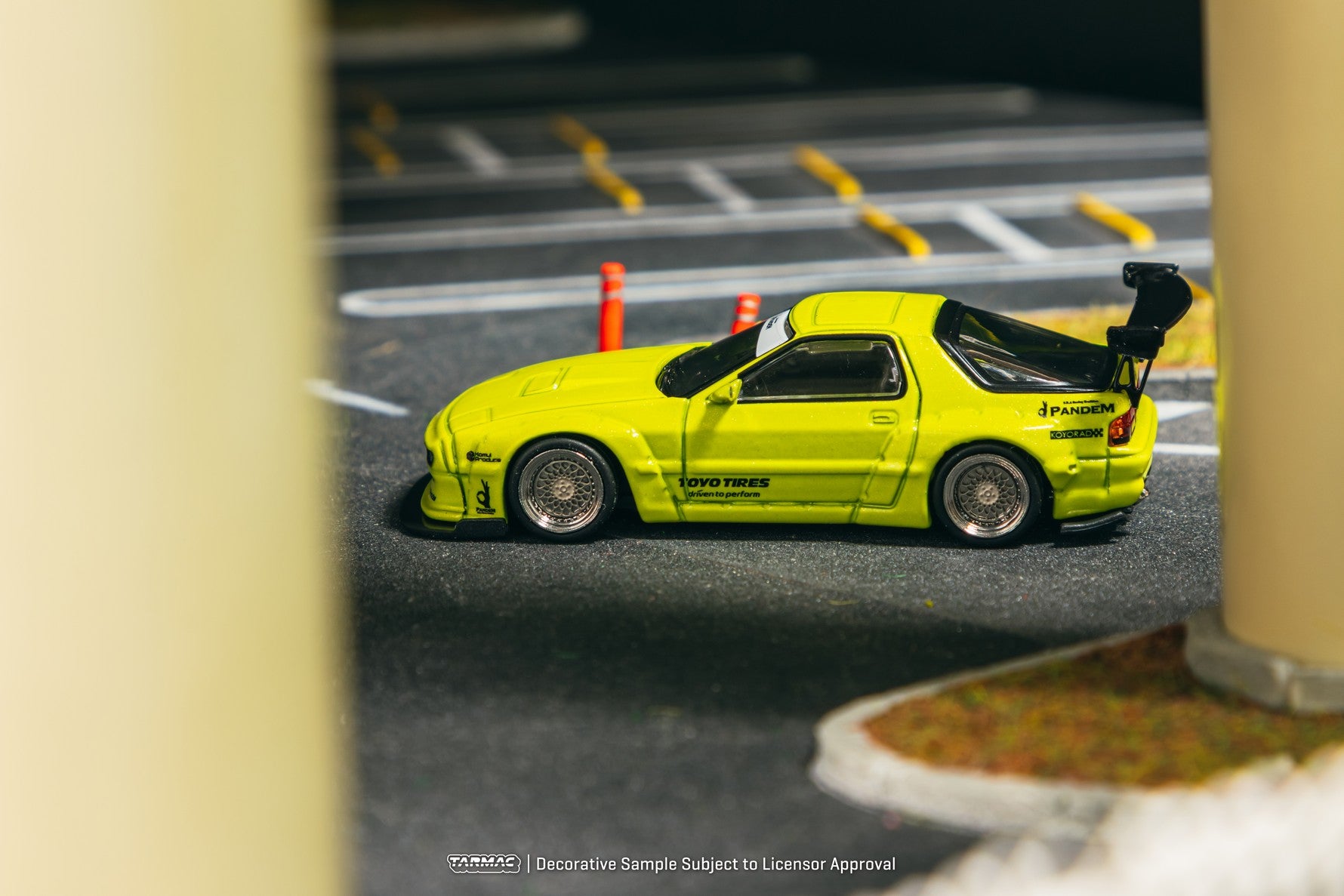 (Pre-order) Tarmac Works 1/64 Pandem Mazda RX-7 FC3S Yellow Diecast Model Car