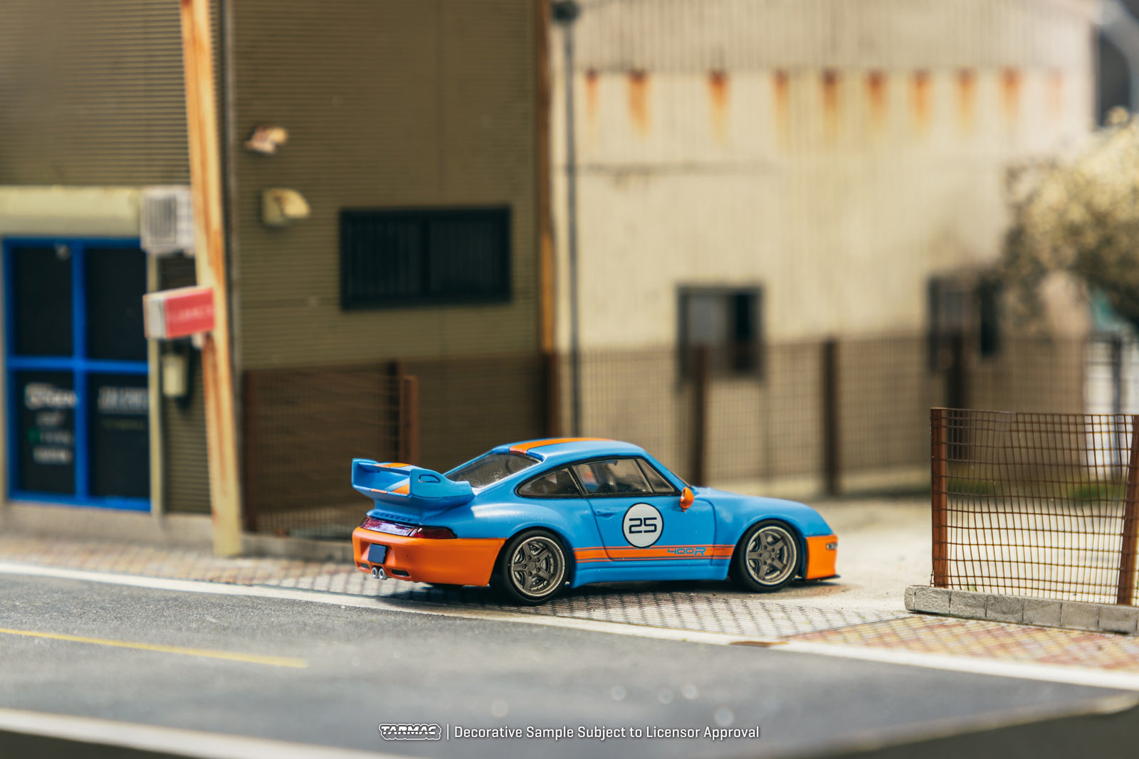 Tarmac Works 1/64 993 Remastered By Gunther Werks Blue / Orange Car