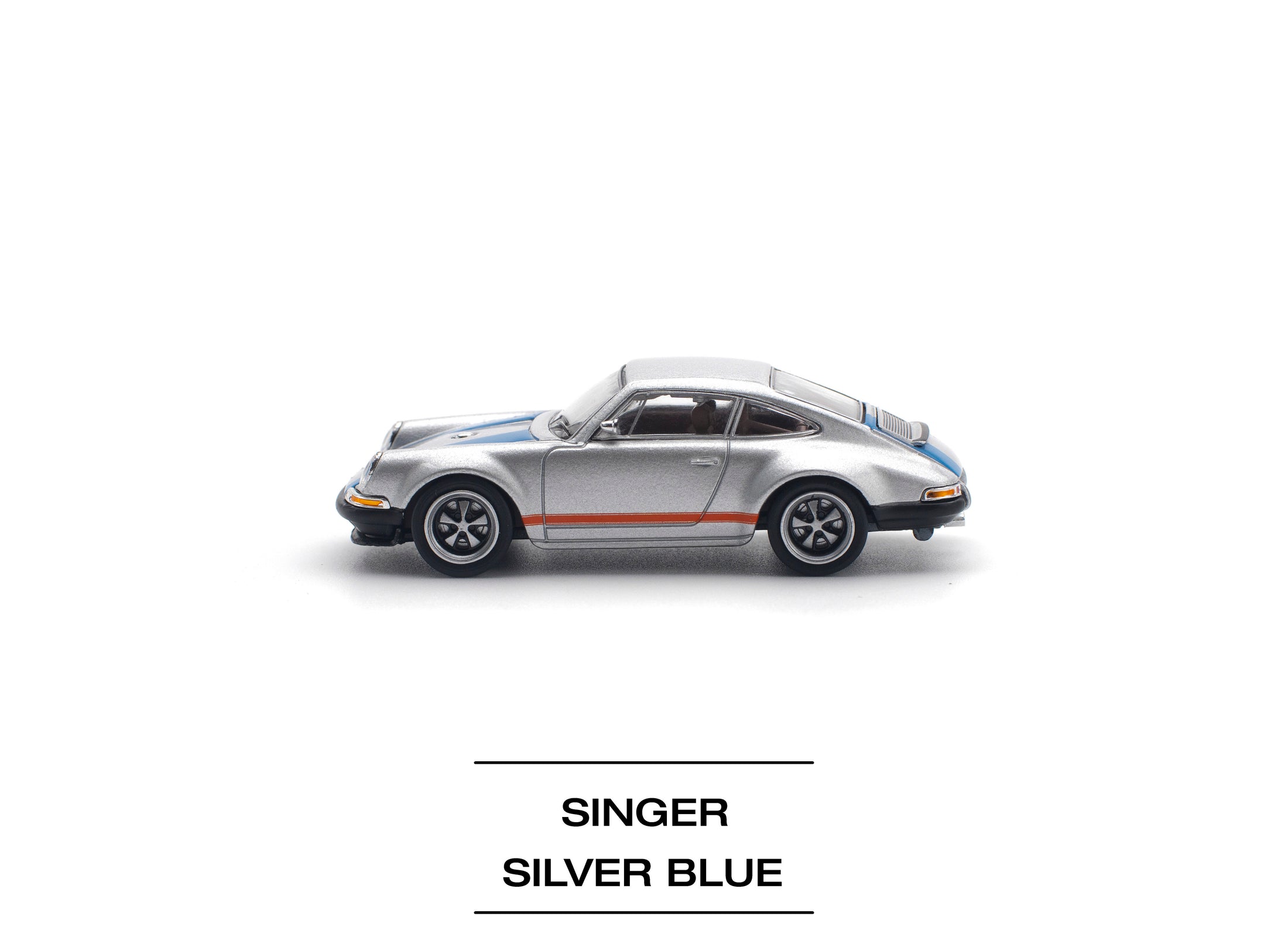 POPRACE 1/64 SINGER SILVER/BLUE Diecast Model Car