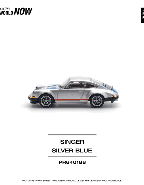 Load image into Gallery viewer, POPRACE 1/64 SINGER SILVER/BLUE Diecast Model Car
