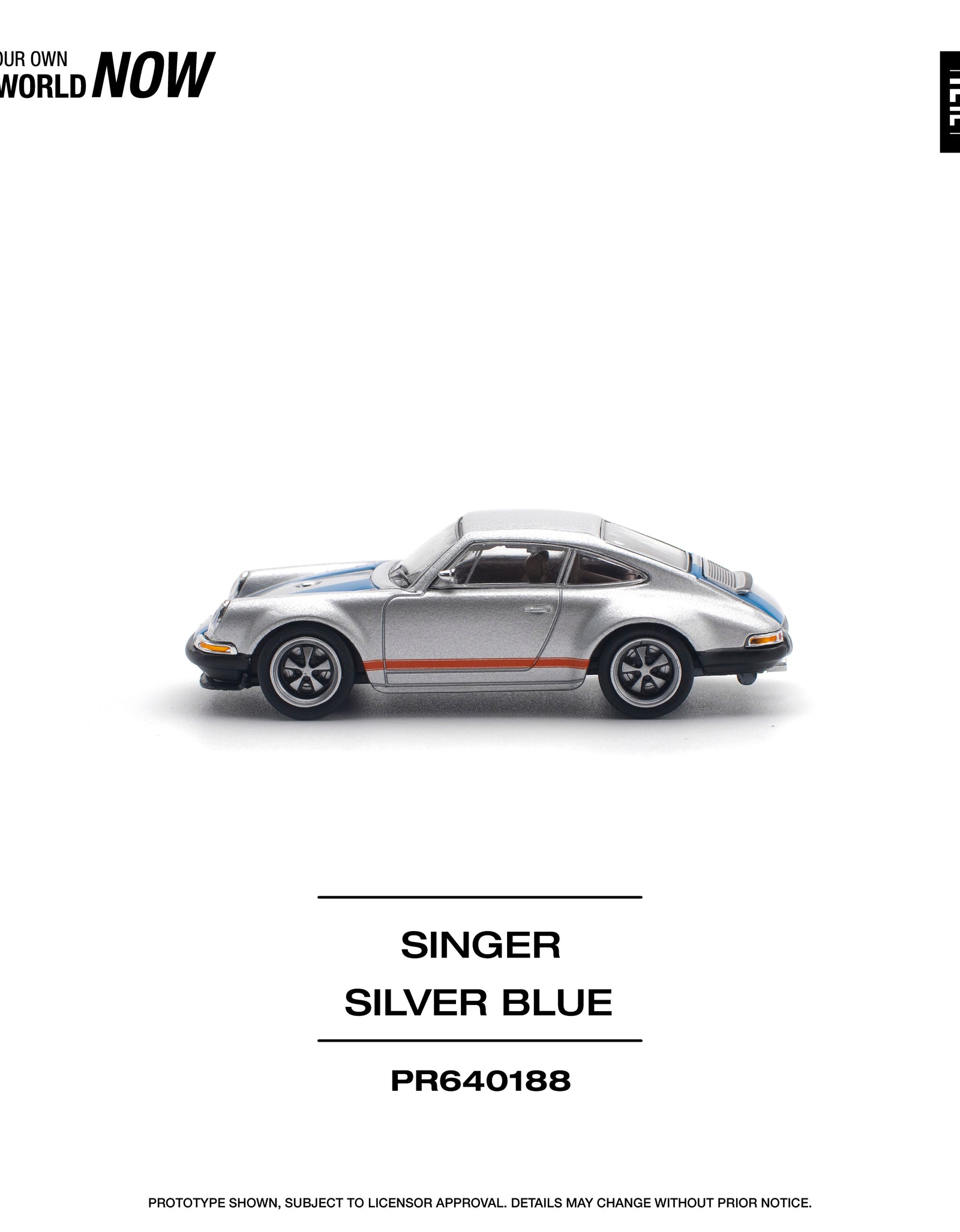 POPRACE 1/64 SINGER SILVER/BLUE Diecast Model Car