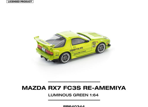 Load image into Gallery viewer, (Pre-order) POPRACE 1/64 MAZDA RX7 FC3S RE-AMEMIYA LUMINOUS GREEN Diecast Car
