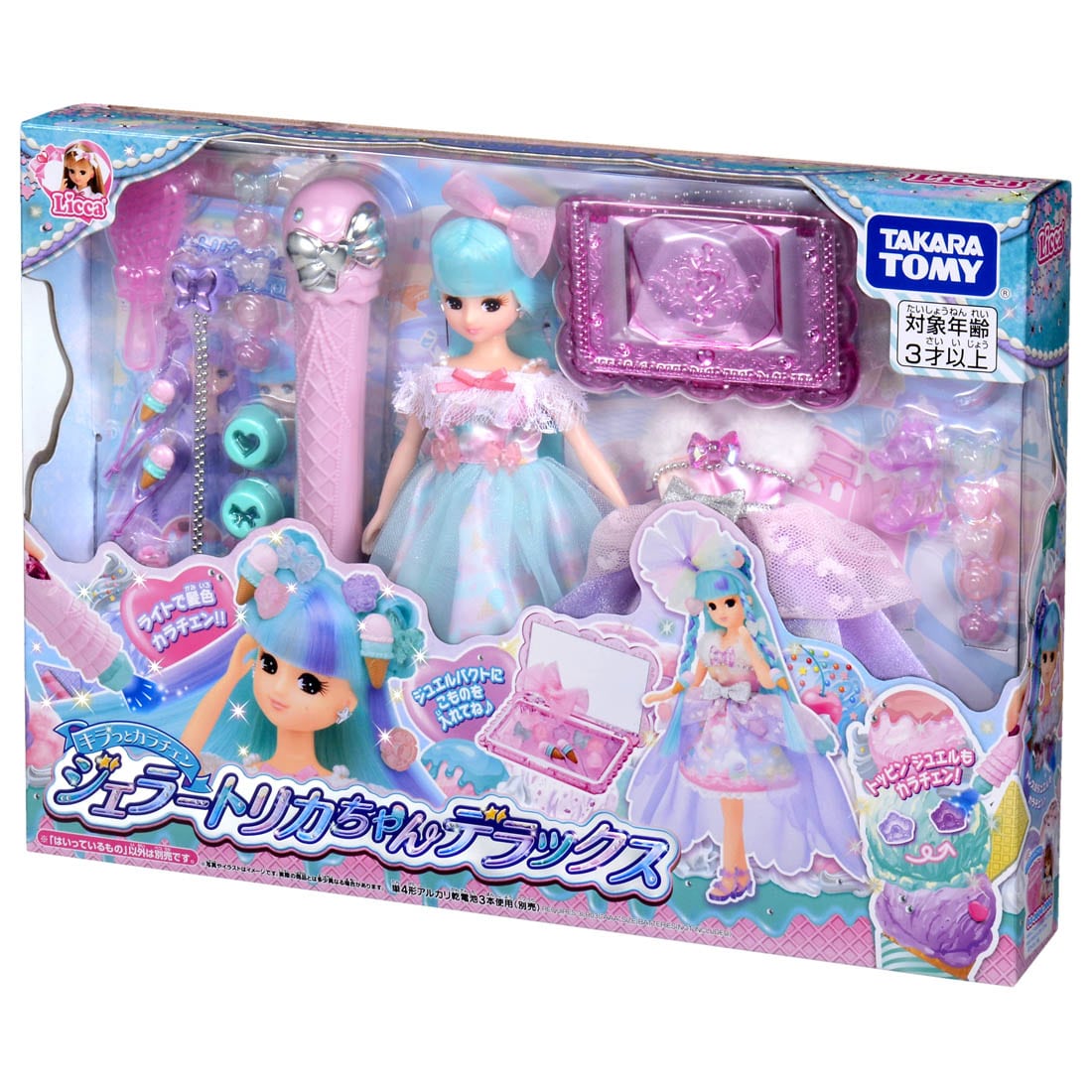 Takara Tomy Licca Kiratto Color Change Gelato Licca-chan DX Doll Set