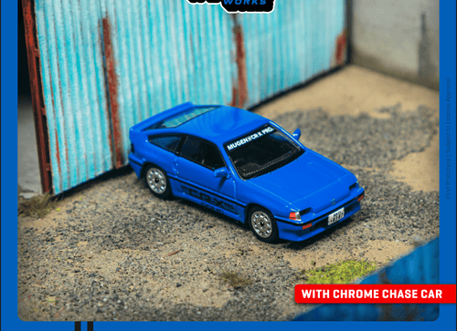 Load image into Gallery viewer, Tarmac Works 1/64 HONDA Ballade Sports MUGEN CR-X PRO Blue Model Car
