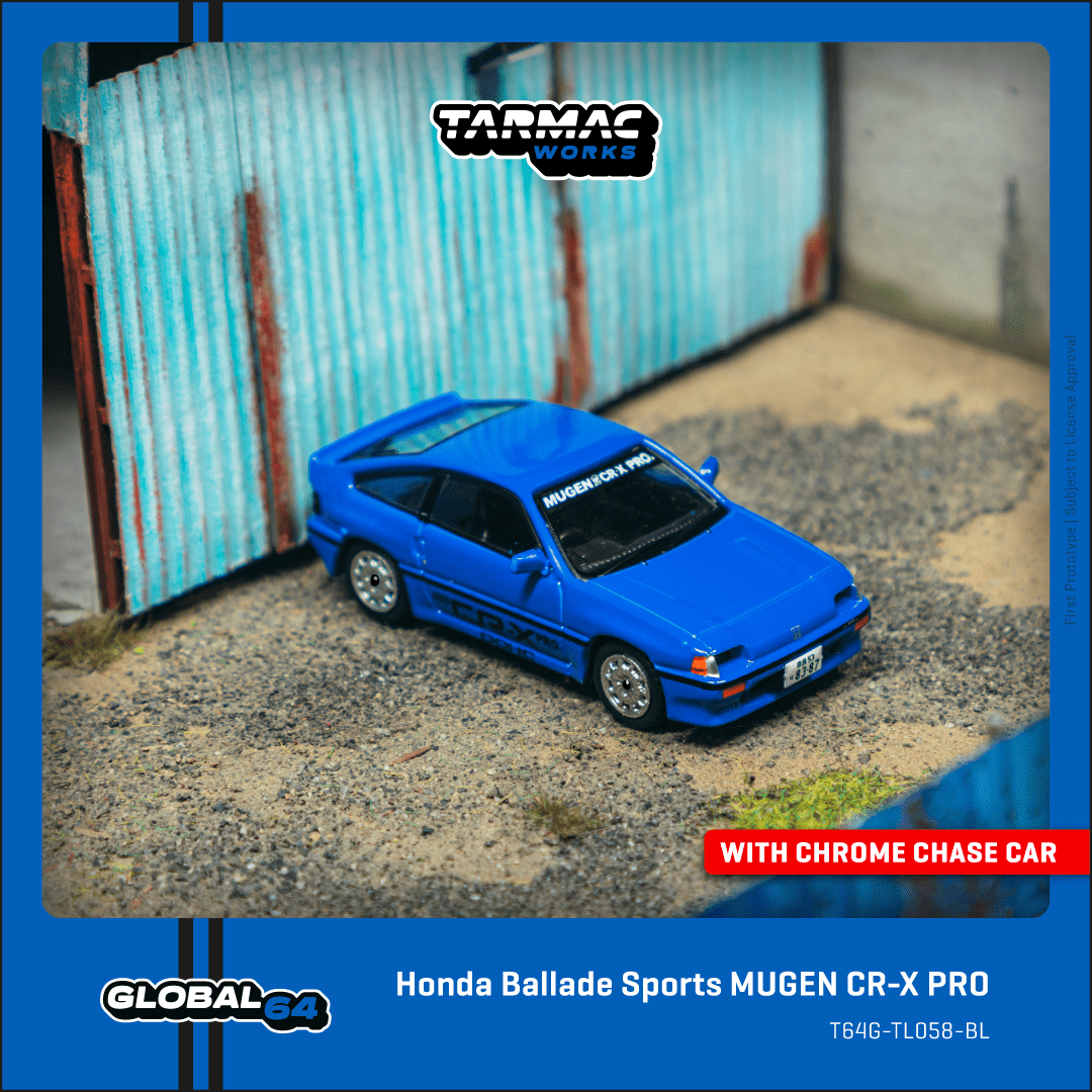 Tarmac Works 1/64 HONDA Ballade Sports MUGEN CR-X PRO Blue Model Car