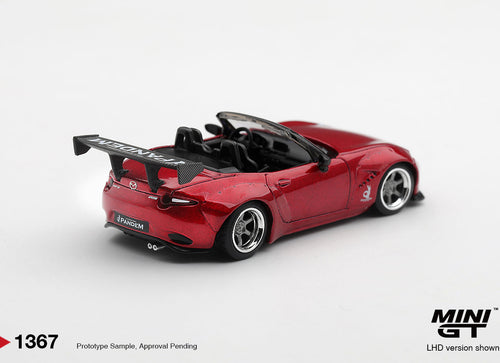 Load image into Gallery viewer, (Pre-order) Mini GT #1367 Mazda Miata MX-5 (ND) Pandem Kodo Red 2015 LHD
