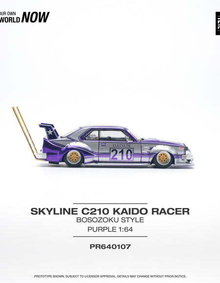 POPRACE 1/64 Skyline C210 Kaido Racer (Bosozoku Style) Purple