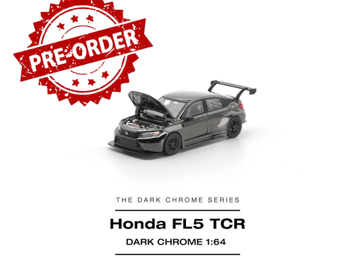 Load image into Gallery viewer, (Pre-order) POP RACE 1/64 HONDA CIVIC FL5 TCR DARK CHROME Diecast Model Car
