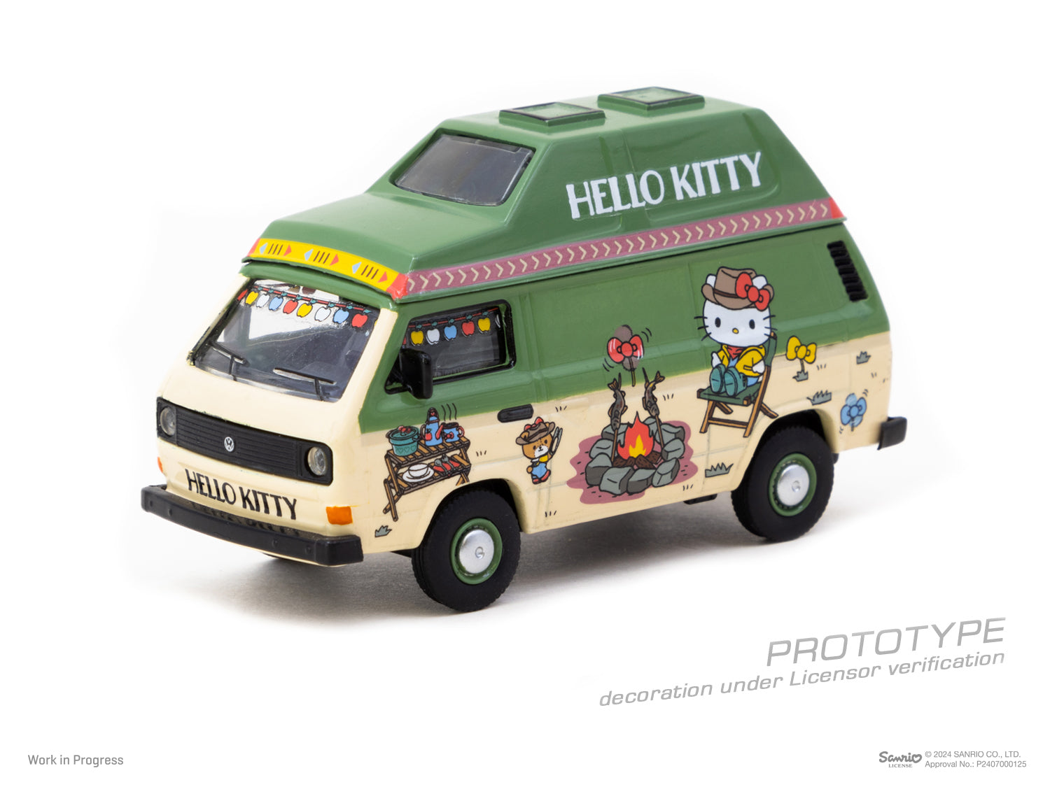 Tarmac Works 1/64 Volkswagen T3 Van Hello Kitty Camping Model Car