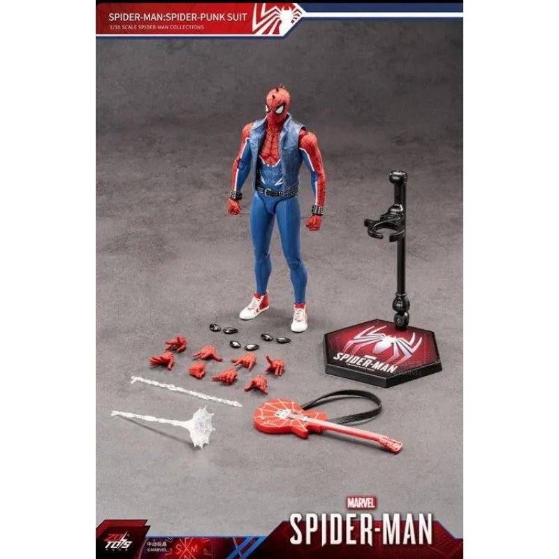 ZD Toys Marvel Avengers 1/10 Spider-Man Punk Spider Action Figure Set