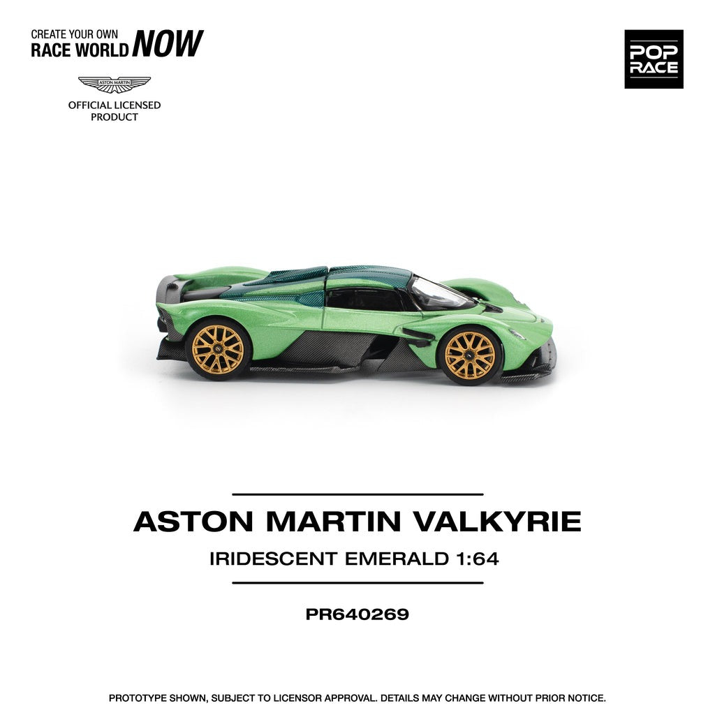 (Pre-order) POPRACE 1/64 ASTON MARTIN VALKYRIE IRIDESCENT EMERALD Model Car