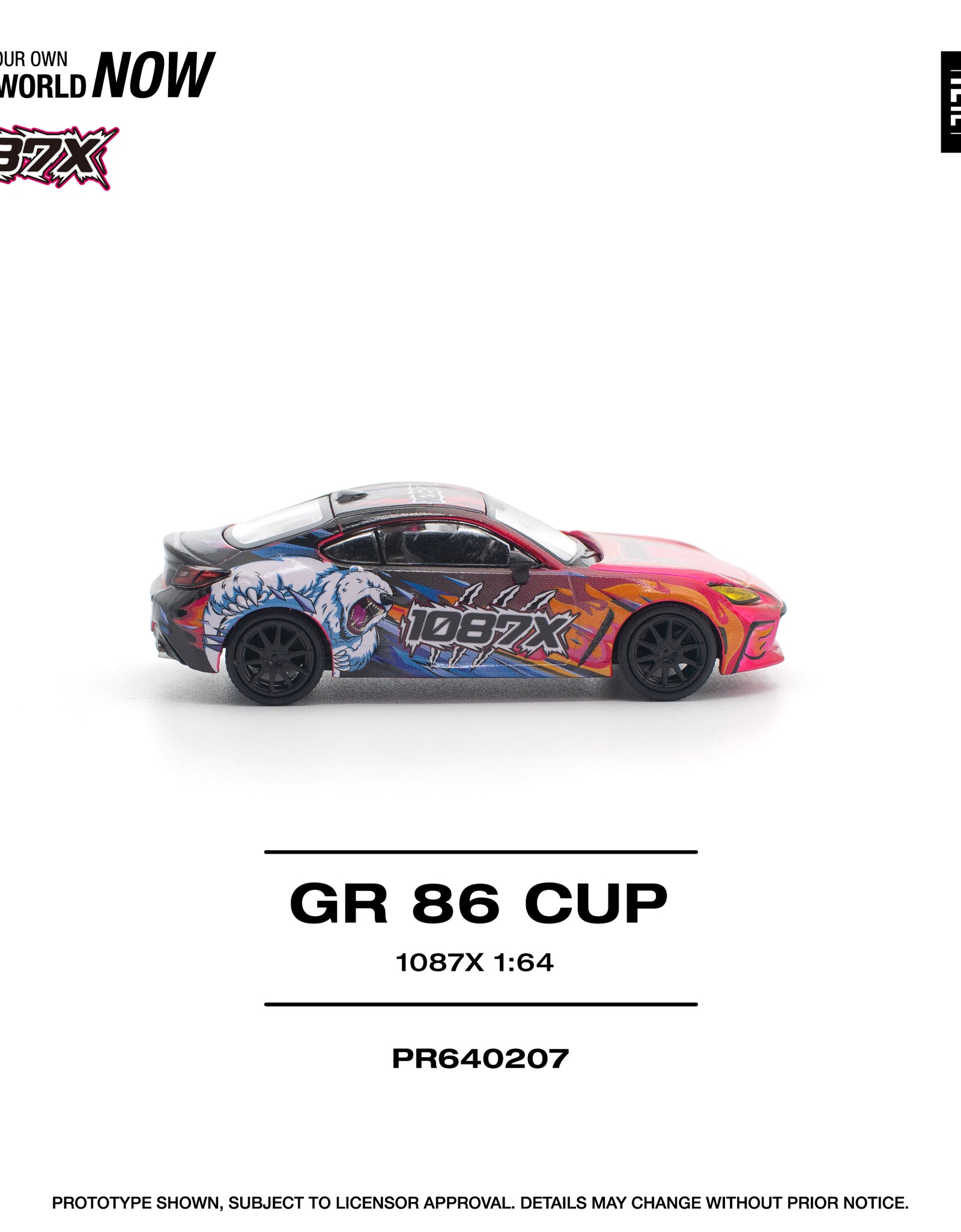 POPRACE 1/64 1087X GR86 CUP Diecast Model Car