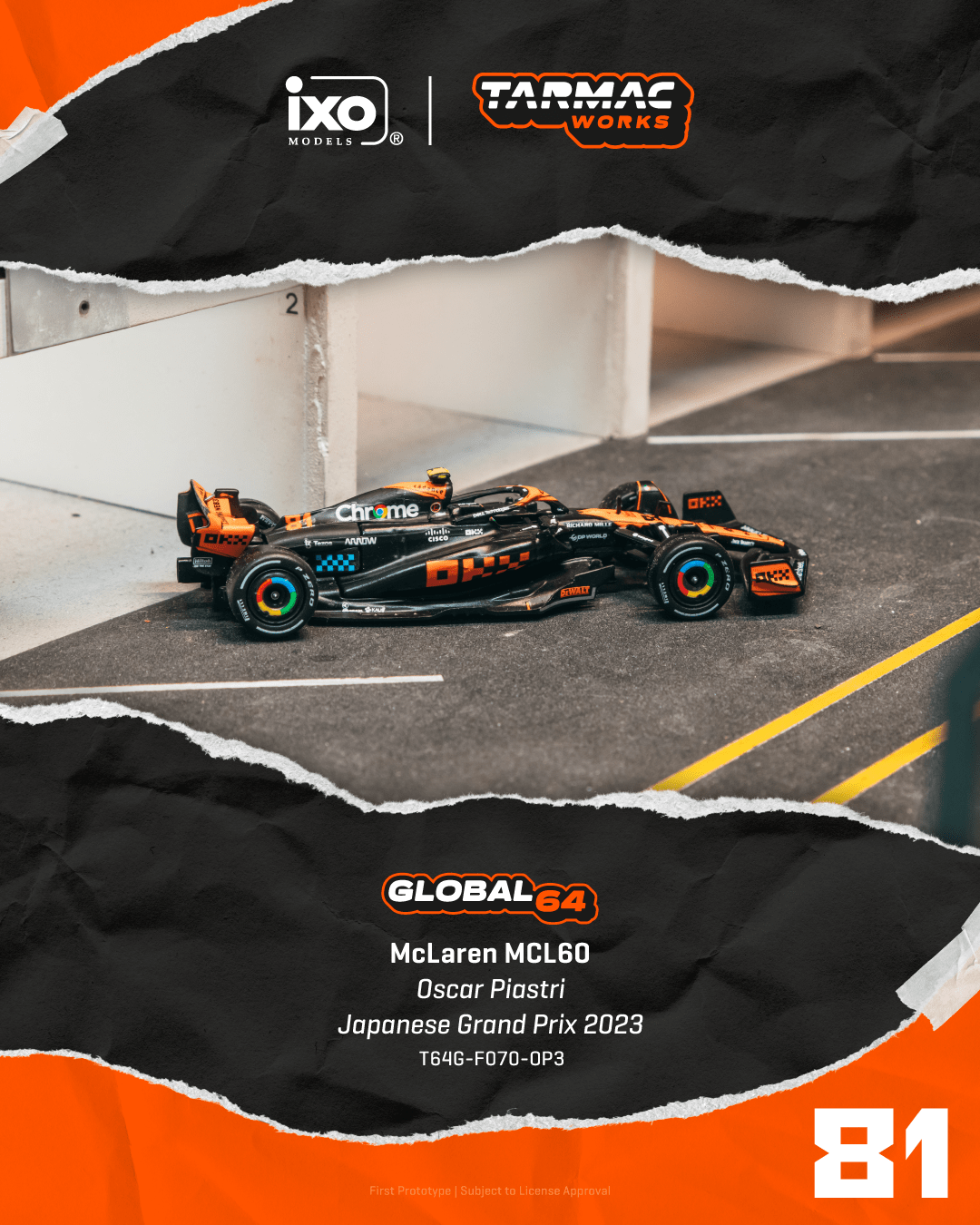 (Pre-order) Tarmac Works McLaren MCL60 Japanese Grand Prix 2023 Oscar Piastri