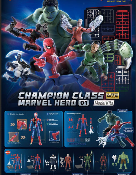 Blokees Figure Marvel Champion Class Lite 01 Spider-Man Brand New Day Full set