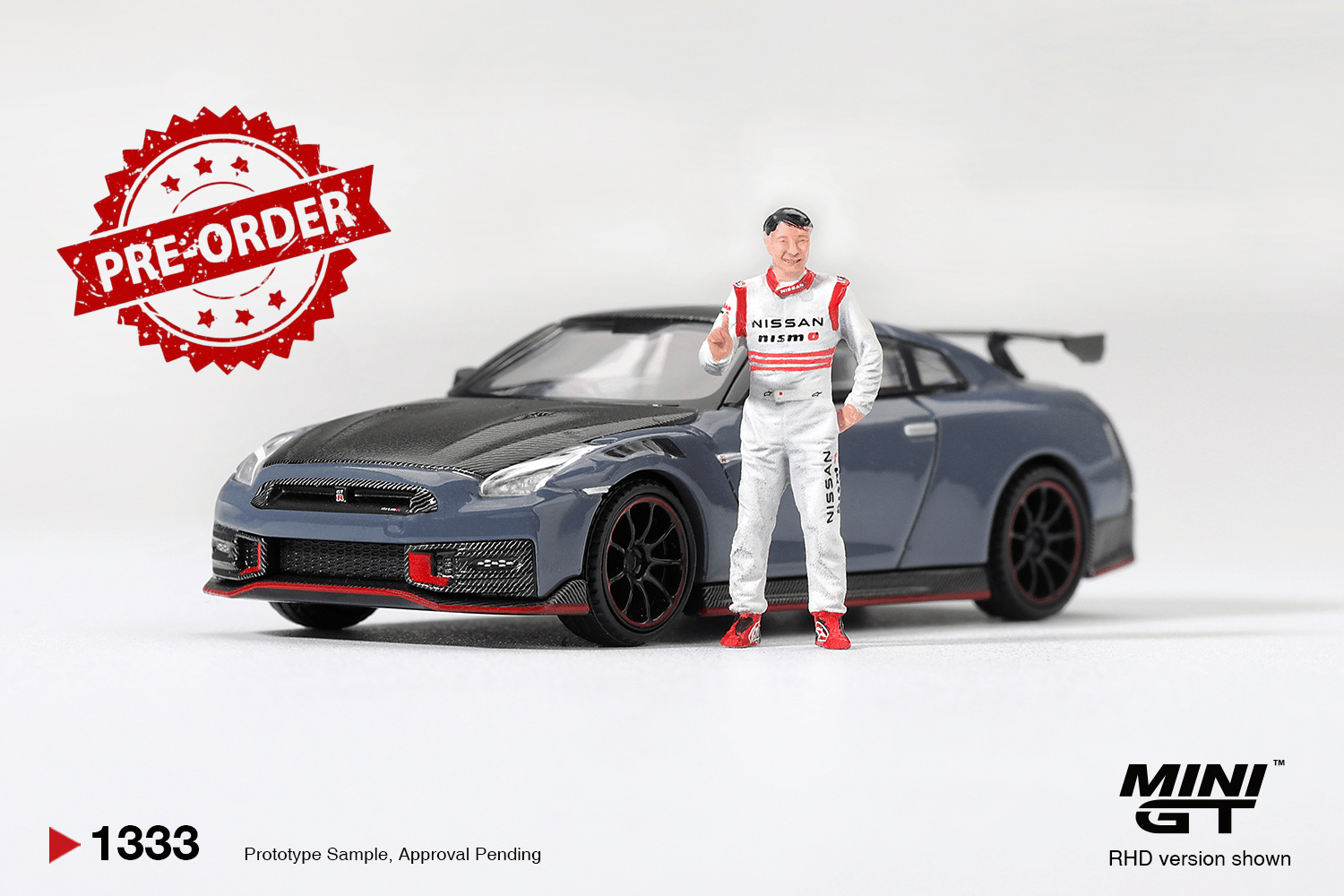 (Pre-order) Mini GT #1333 Nissan GT-R Nismo 2024 Tsukuba W/ Matsuda Figure RHD