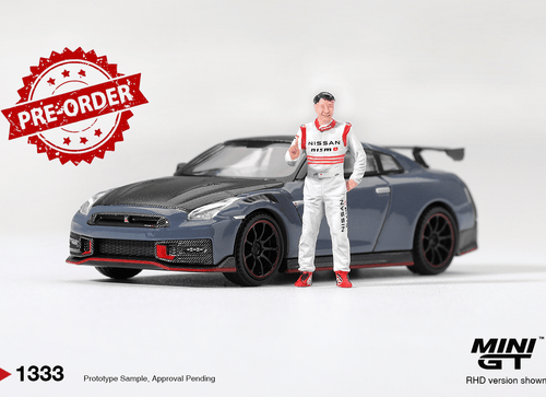 Load image into Gallery viewer, (Pre-order) Mini GT #1333 Nissan GT-R Nismo 2024 Tsukuba W/ Matsuda Figure RHD
