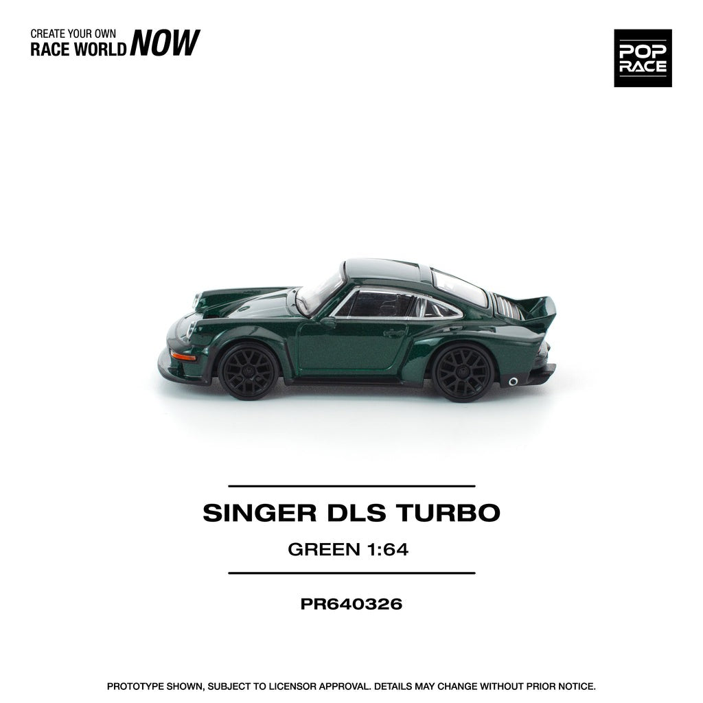 (Pre-order) POPRACE 1/64 SINGER DLS TURBO (ROAD) GREEN Diecast Model Car