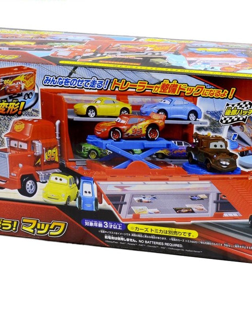 Load image into Gallery viewer, Tomica Takara Tomy Disney lighting McQueen Transforming Maintenance Dock Mac Toy
