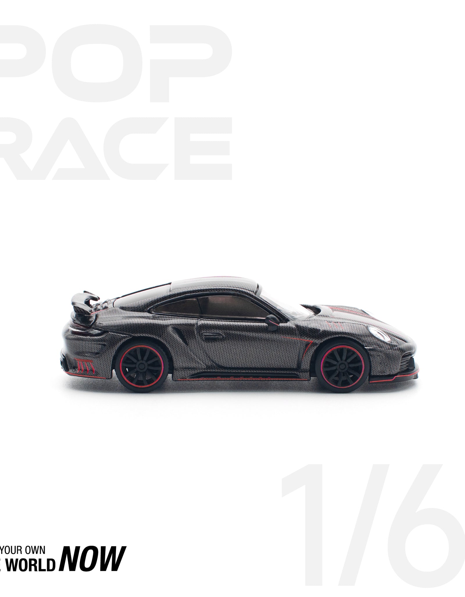 POPRACE 1/64 992 STINGER GTR CARBON EDITION - REDLINE Model Car