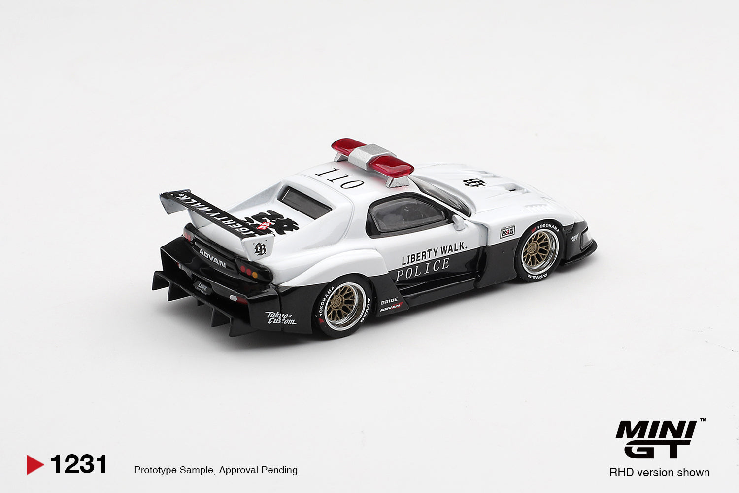 (Pre-order) Mini GT #1231 MAZDA RX-7 LB-Super Silhouette Police Diecast Model