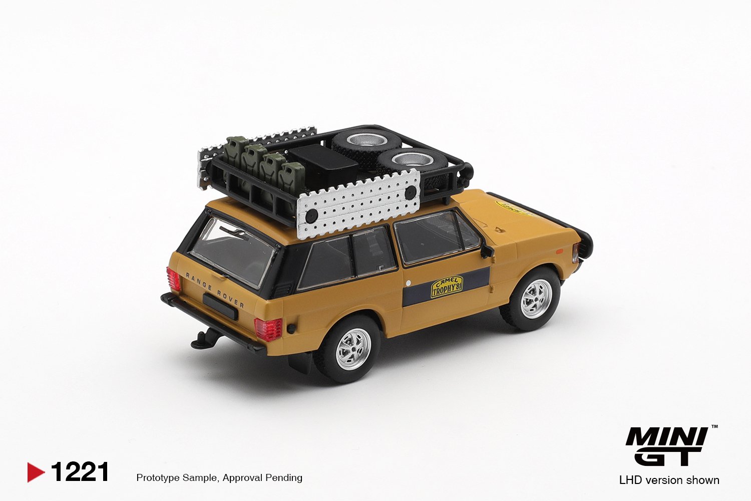 (Pre-order) MINI GT #1221 Range Rover 1981 Camel Trophy Sumatra K.Stoppa & A.Val