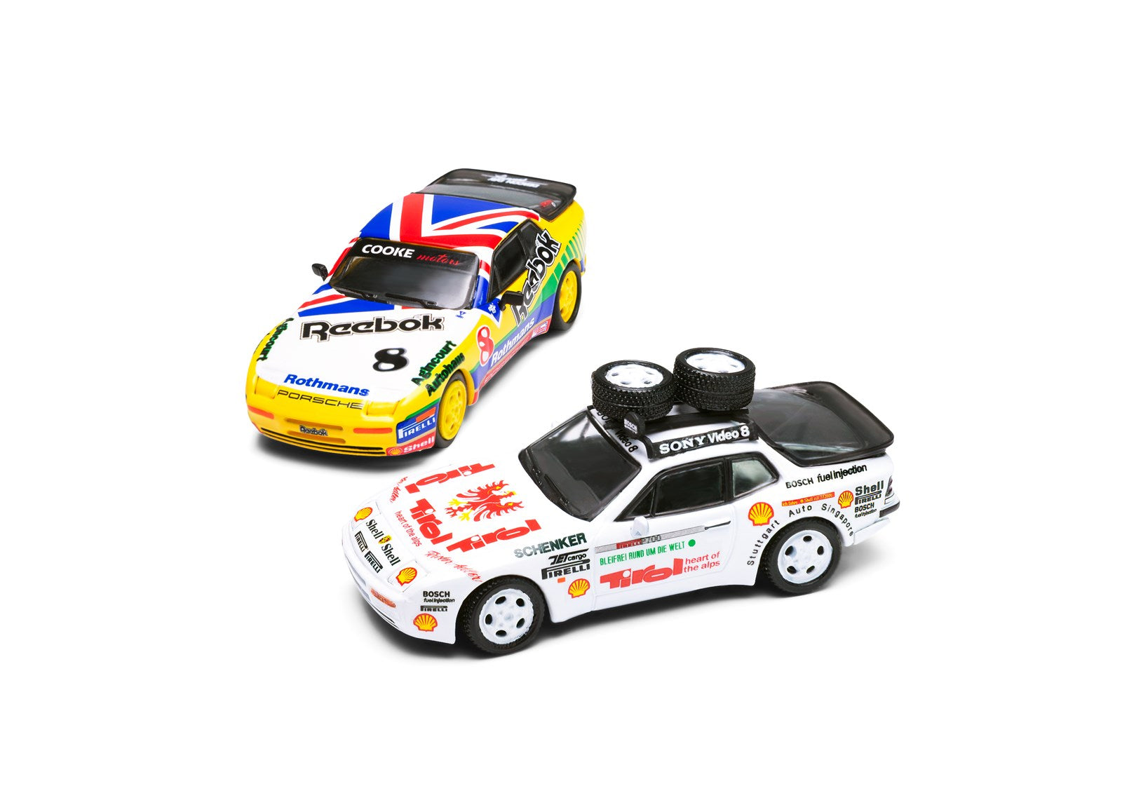 Sparky x Tiny 1/64 Porsche 944 Turbo 1987 & Turbo Cup 1988 Combo Set