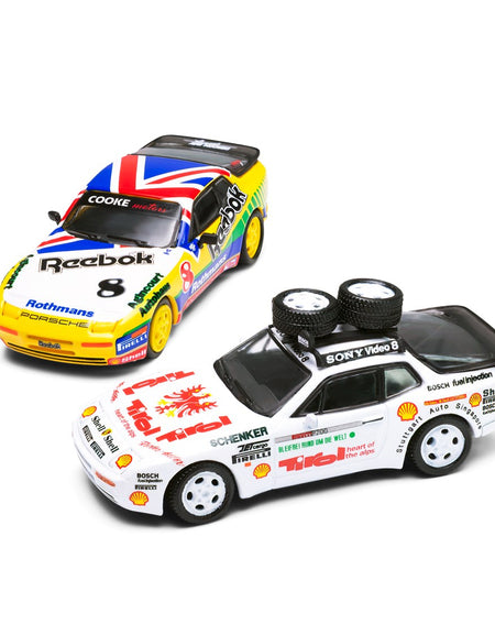 Sparky x Tiny 1/64 Porsche 944 Turbo 1987 & Turbo Cup 1988 Combo Set