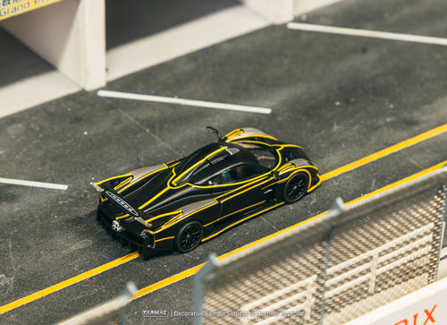 Load image into Gallery viewer, Tarmac Works 1/64 Pagani Huayra R Matt Black / Silver Model Car
