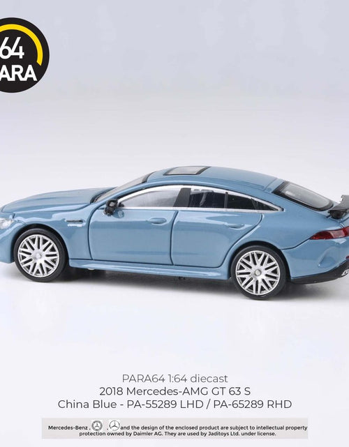 Load image into Gallery viewer, PARA64 1/64 Mercedes-AMG GT 63 S China Blue RHD Diecast Model Car
