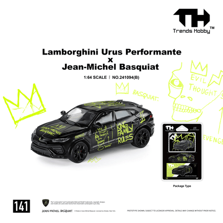 (Pre-order) Trends Hobby 1/64 Lamborghini Urus Performance & Basquiat Black