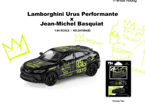 Load image into Gallery viewer, (Pre-order) Trends Hobby 1/64 Lamborghini Urus Performance &amp; Basquiat Black
