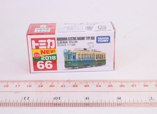 Load image into Gallery viewer, Takara Tomy TOMICA #66 Hiroshima Electronic Railway Type 650 1:162 Diecast car
